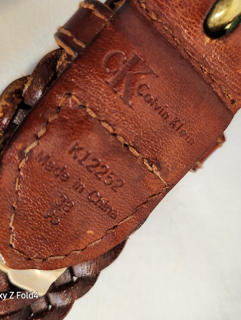 Brown Braided Leather Belt CK - Picture 2 of 9